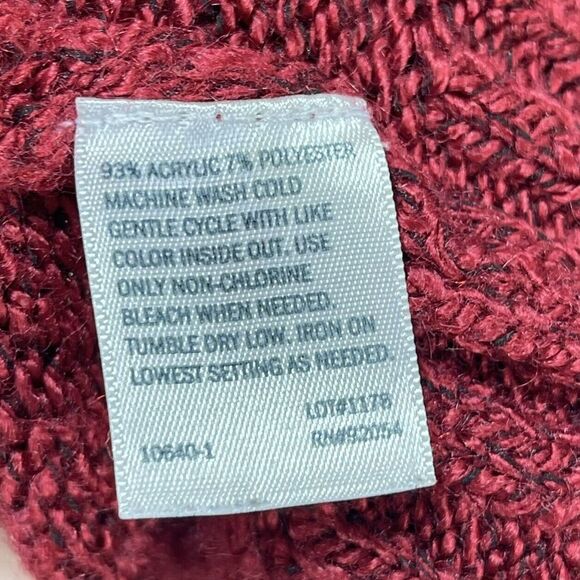 St Johns Bay Women Sz MP Red Sweater Shawl V Neck Long Sleeve Business Casual - Picture 13 of 15